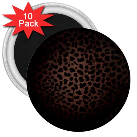 Leopard Print Dark	 3  Magnet (10 pack) from ArtsNow.com Front