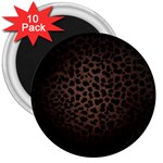 Leopard Print Dark	 3  Magnet (10 pack)