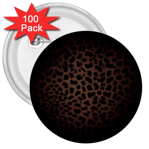 Leopard Print Dark	 3  Button (100 pack) from ArtsNow.com Front