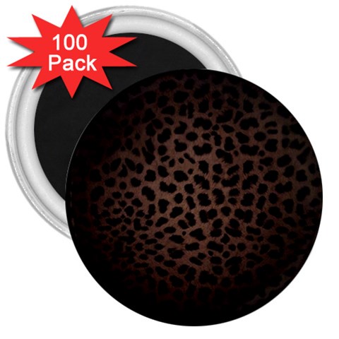 Leopard Print Dark	 3  Magnet (100 pack) from ArtsNow.com Front