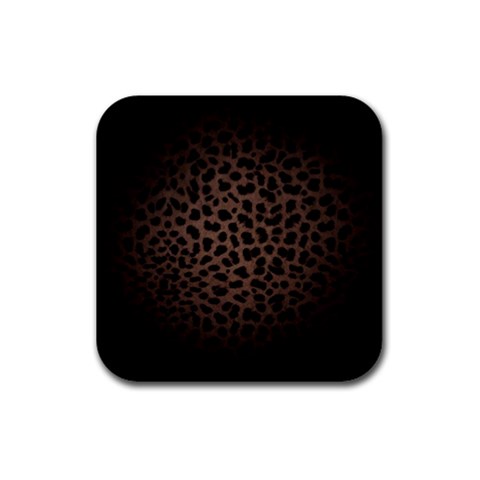 Leopard Print Dark	 Rubber Coaster (Square) from ArtsNow.com Front