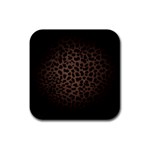 Leopard Print Dark	 Rubber Coaster (Square)