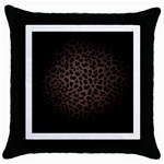 Leopard Print Dark	 Throw Pillow Case (Black)