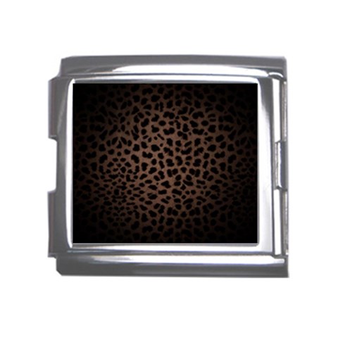 Leopard Print Dark	 Mega Link Italian Charm (18mm) from ArtsNow.com Front