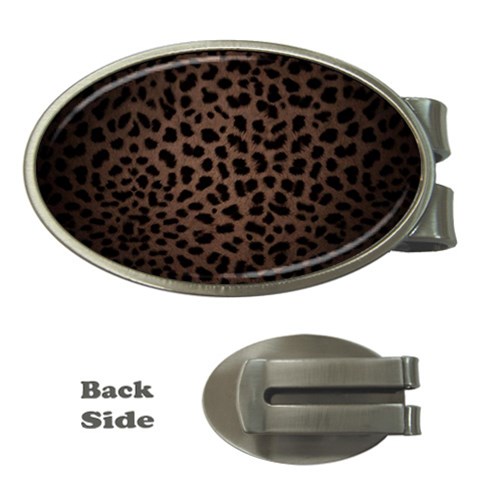 Leopard Print Dark	 Money Clip (Oval) from ArtsNow.com Front