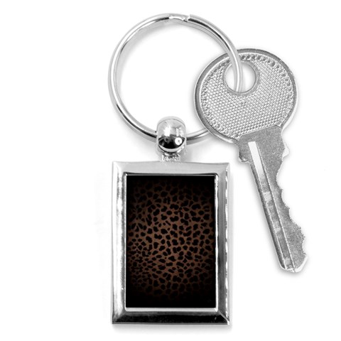 Leopard Print Dark	 Key Chain (Rectangle) from ArtsNow.com Front