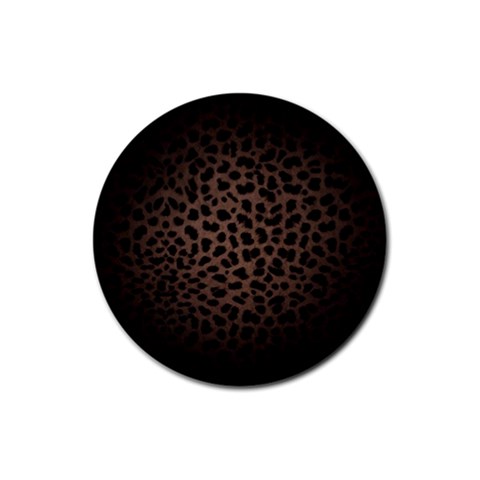 Leopard Print Dark	 Rubber Coaster (Round) from ArtsNow.com Front