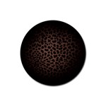 Leopard Print Dark	 Rubber Round Coaster (4 pack)