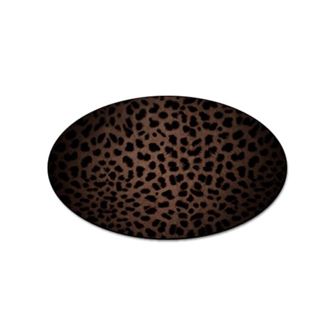 Leopard Print Dark	 Sticker (Oval) from ArtsNow.com Front