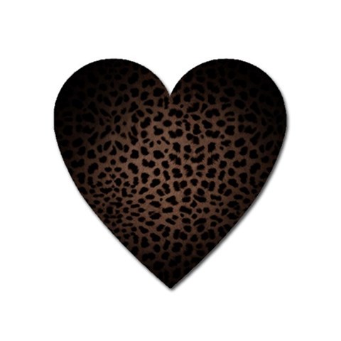 Leopard Print Dark	 Magnet (Heart) from ArtsNow.com Front