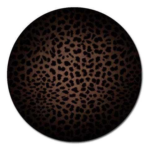 Leopard Print Dark	 Magnet 5  (Round) from ArtsNow.com Front