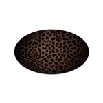 Leopard Print Dark	 Sticker Oval (10 pack)