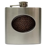 Leopard Print Dark	 Hip Flask (6 oz)