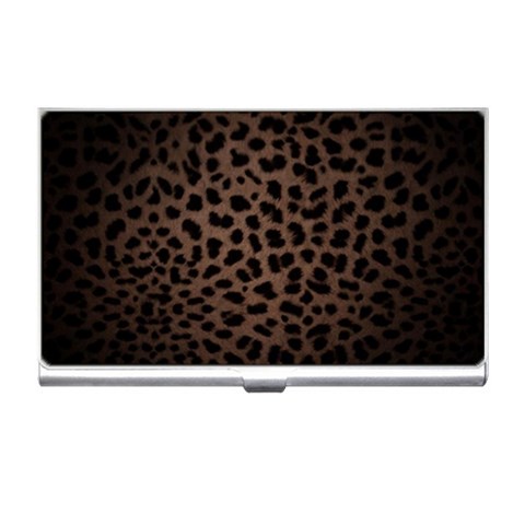 Leopard Print Dark	 Business Card Holder from ArtsNow.com Front