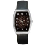 Leopard Print Dark	 Barrel Style Metal Watch