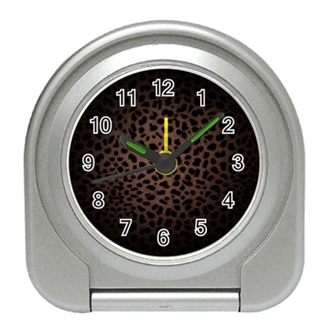 Leopard Print Dark	 Travel Alarm Clock from ArtsNow.com Front