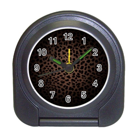 Leopard Print Dark	 Travel Alarm Clock from ArtsNow.com Front