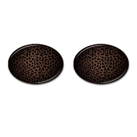 Leopard Print Dark	 Cufflinks (Oval) from ArtsNow.com Front(Pair)