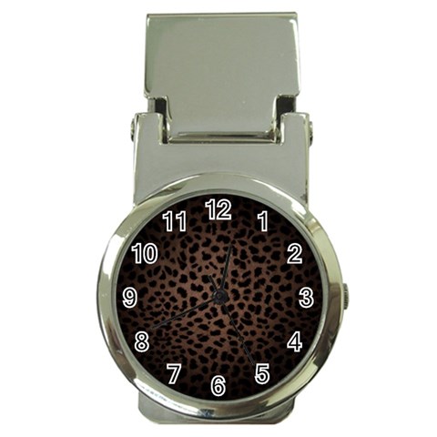 Leopard Print Dark	 Money Clip Watch from ArtsNow.com Front