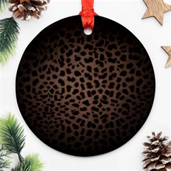 Leopard Print Dark	 Round Ornament (Two Sides) from ArtsNow.com Front