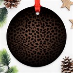 Leopard Print Dark	 Round Ornament (Two Sides)