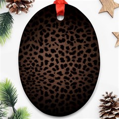 Leopard Print Dark	 Oval Ornament (Two Sides) from ArtsNow.com Front