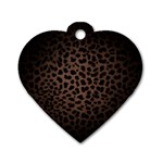 Leopard Print Dark	 Dog Tag Heart (One Side)