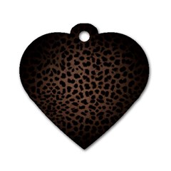 Leopard Print Dark	 Dog Tag Heart (Two Sides) from ArtsNow.com Front