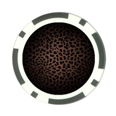 Leopard Print Dark	 Poker Chip Card Guard from ArtsNow.com Front