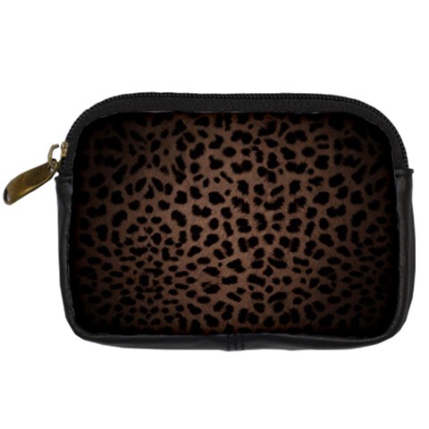 Leopard Print Dark	 Digital Camera Leather Case from ArtsNow.com Front