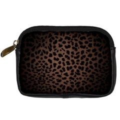 Leopard Print Dark	 Digital Camera Leather Case from ArtsNow.com Front