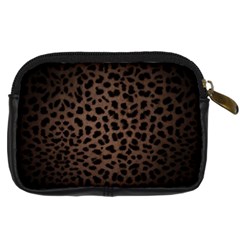 Leopard Print Dark	 Digital Camera Leather Case from ArtsNow.com Back