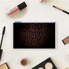 Leopard Print Dark	 Cosmetic Bag (Small) from ArtsNow.com Front