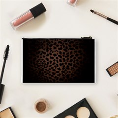 Leopard Print Dark	 Cosmetic Bag (Small) from ArtsNow.com Back