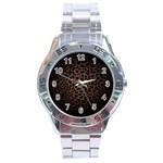 Leopard Print Dark	 Stainless Steel Analogue Men’s Watch