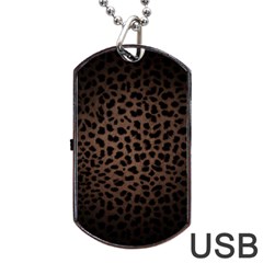 Leopard Print Dark	Dog Tag USB Flash (Two Sides) from ArtsNow.com Front