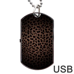 Leopard Print Dark	Dog Tag USB Flash (Two Sides) from ArtsNow.com Back