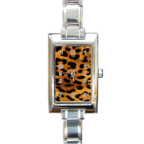 Jaguar Print	 Rectangular Italian Charm Watch from ArtsNow.com Front