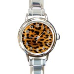 Jaguar Print	 Round Italian Charm Watch