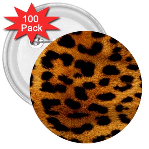 Jaguar Print	 3  Button (100 pack) from ArtsNow.com Front