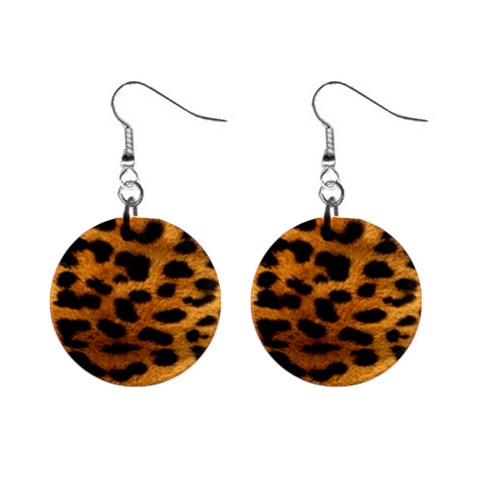 Jaguar Print	 1  Button Earrings from ArtsNow.com Front