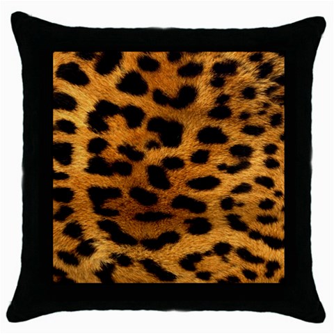 Jaguar Print	 Throw Pillow Case (Black) from ArtsNow.com Front