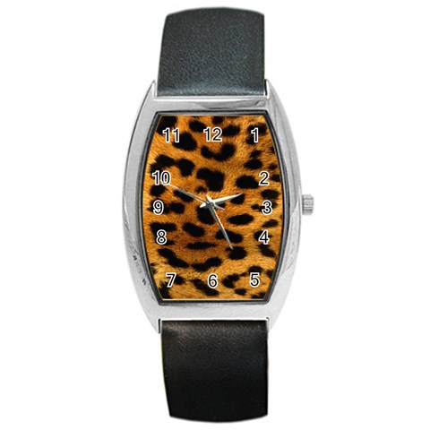 Jaguar Print	 Barrel Style Metal Watch from ArtsNow.com Front