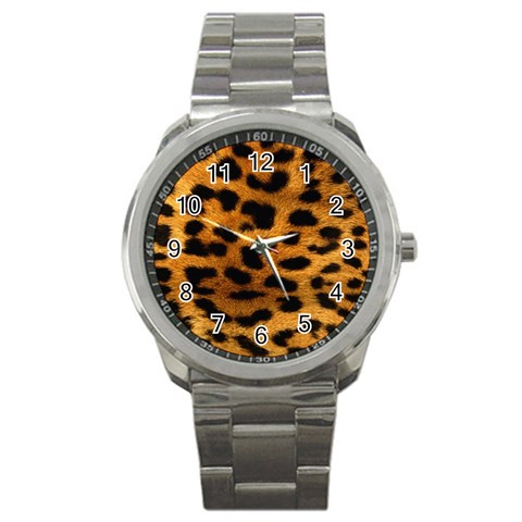 Jaguar Print	 Sport Metal Watch from ArtsNow.com Front