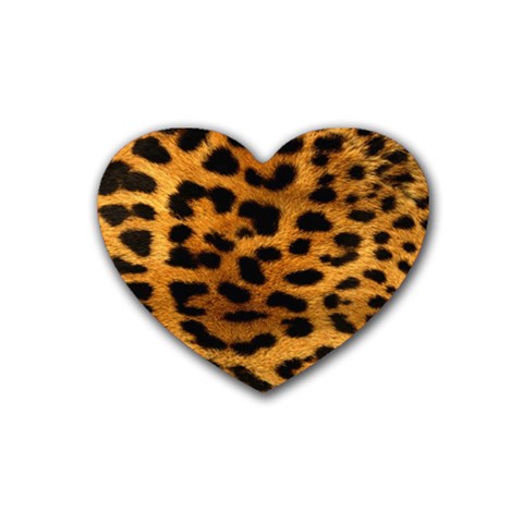 Jaguar Print	 Heart Coaster (4 pack) from ArtsNow.com Front