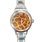 Giraffe Print	 Round Italian Charm Watch