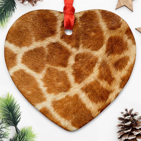 Giraffe Print	 Ornament (Heart) from ArtsNow.com Front