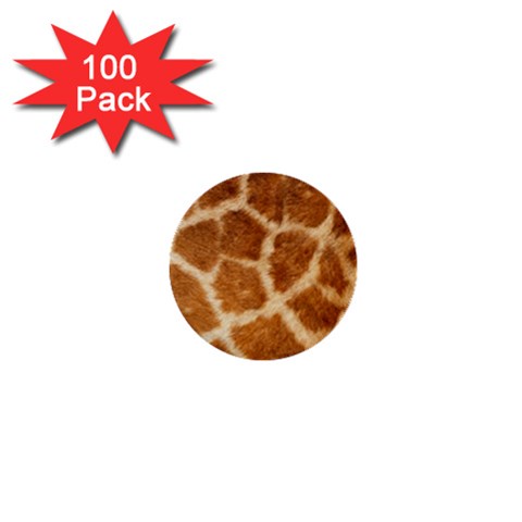 Giraffe Print	 1  Mini Button (100 pack) from ArtsNow.com Front