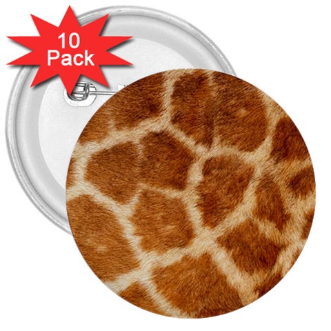 Giraffe Print	 3  Button (10 pack) from ArtsNow.com Front