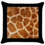 Giraffe Print	 Throw Pillow Case (Black)